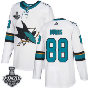 Sharks #88 Brent Burns Weiß 2019 Stanley Cup Final Stitched